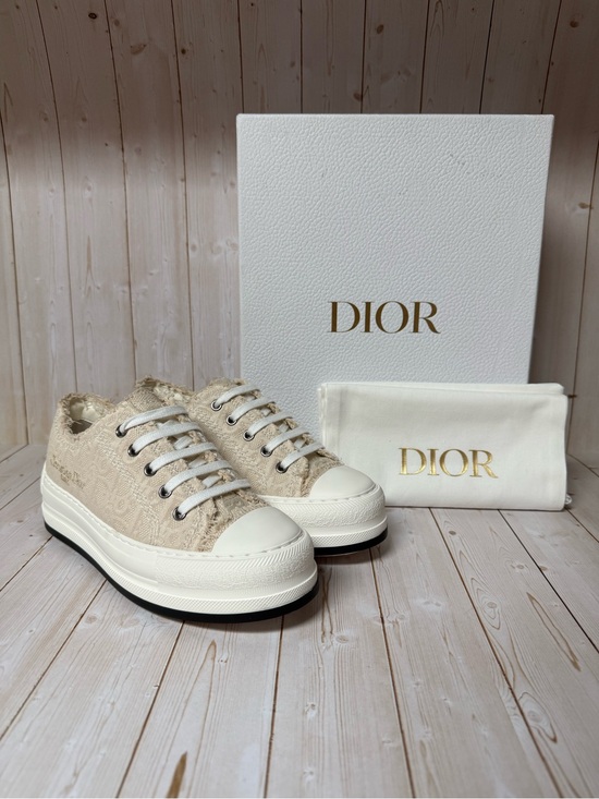 Dior Shoes - Christian Dior Oblique Walk'N'Dior Platform Sneakers Beige Natural Sz 36.5 / 6.5